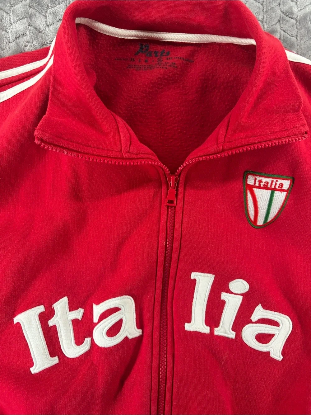 Pact Red Italia Soccer Track Jacket with Stripe Accents XL